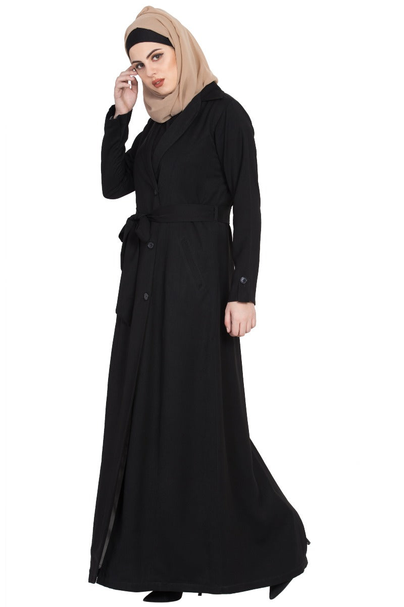 Long Abaya Coat In Firdaus Fabric With Lining