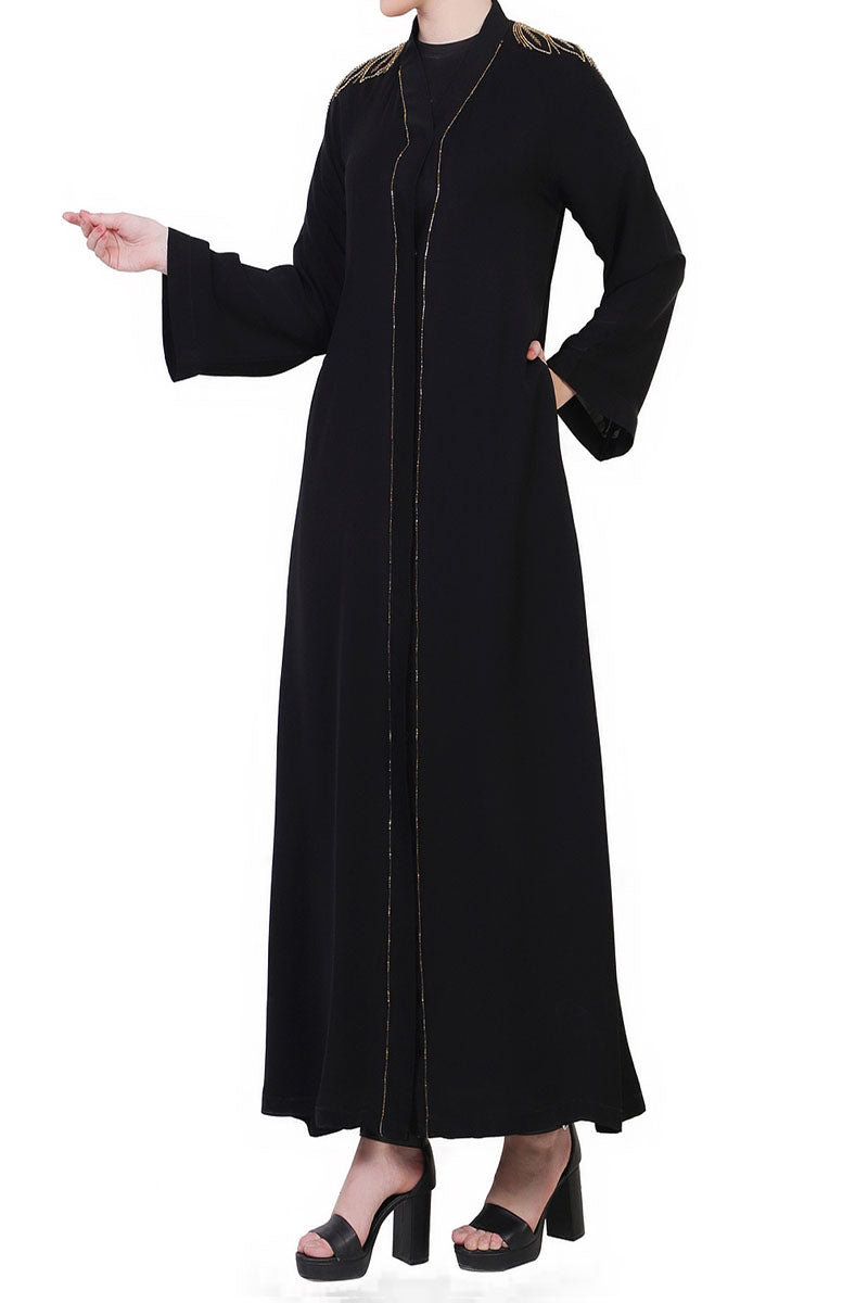 Mushkiya-Open Dress With Hand Embellishments-Not An Abaya.