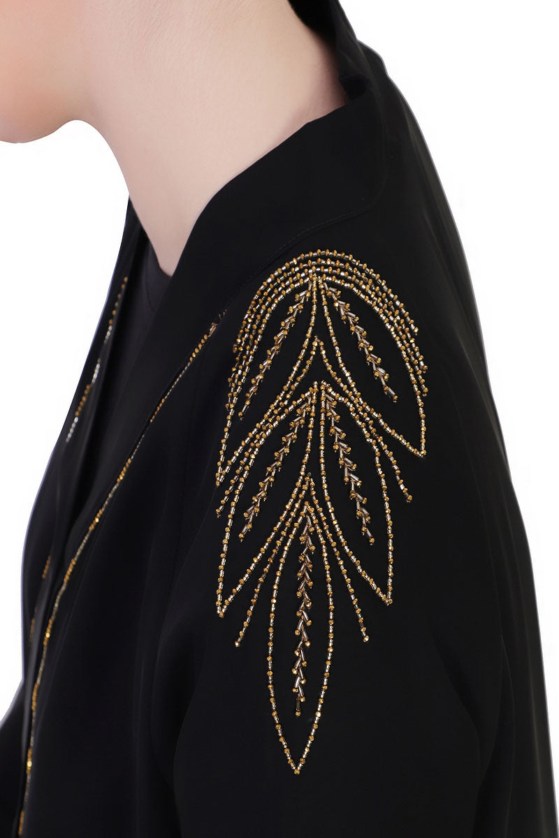 Mushkiya-Open Dress With Hand Embellishments-Not An Abaya.