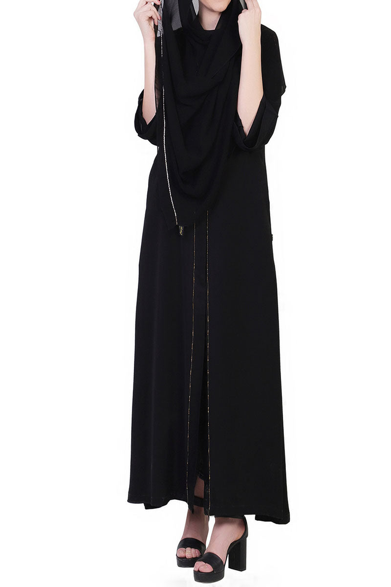 Mushkiya-Open Dress With Hand Embellishments-Not An Abaya.