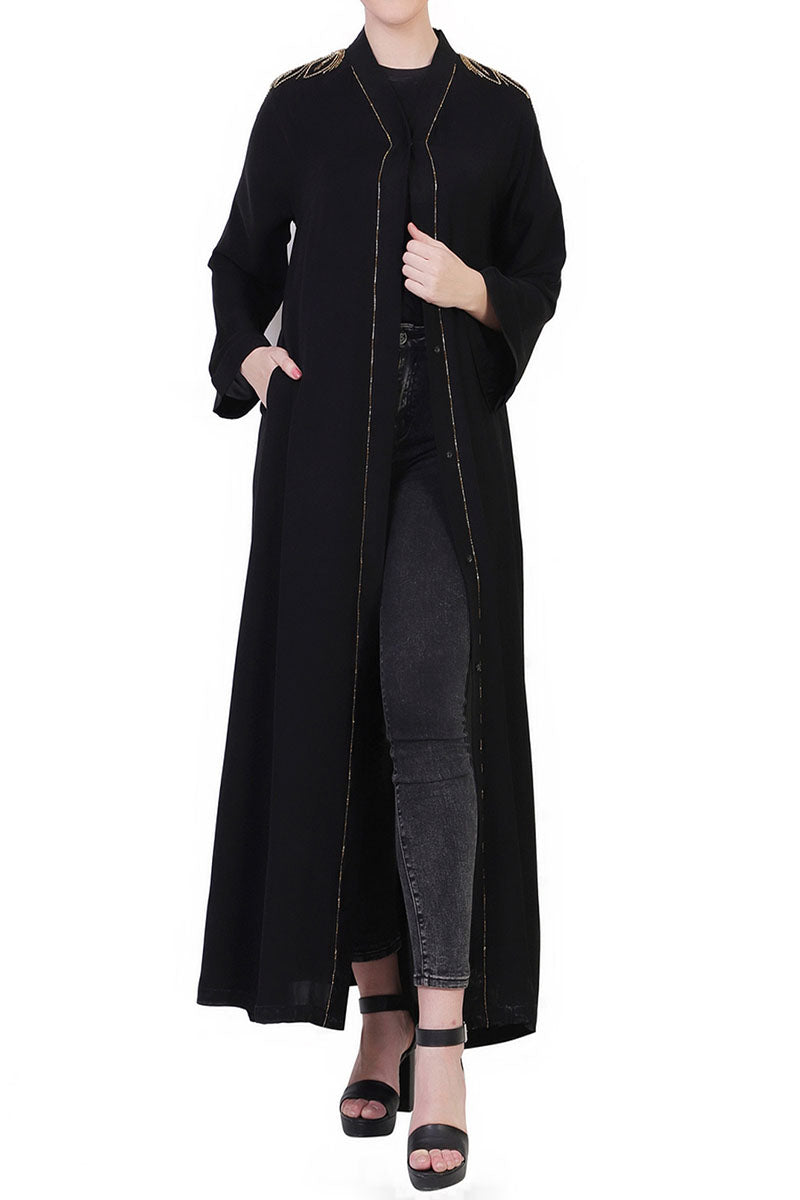 Mushkiya-Open Dress With Hand Embellishments-Not An Abaya.
