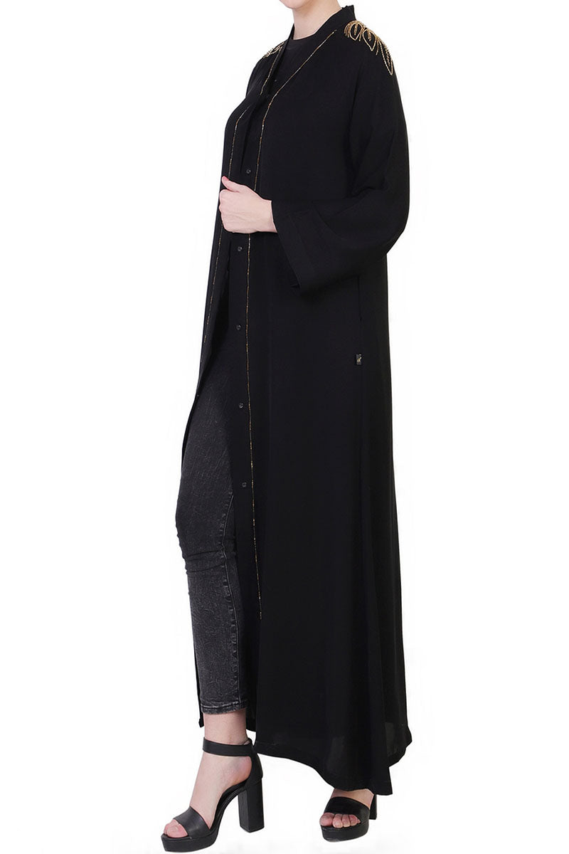 Mushkiya-Open Dress With Hand Embellishments-Not An Abaya.