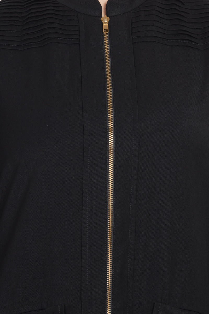 Front Open Abaya With Big Pockets And Zipper Opening-With Hijab