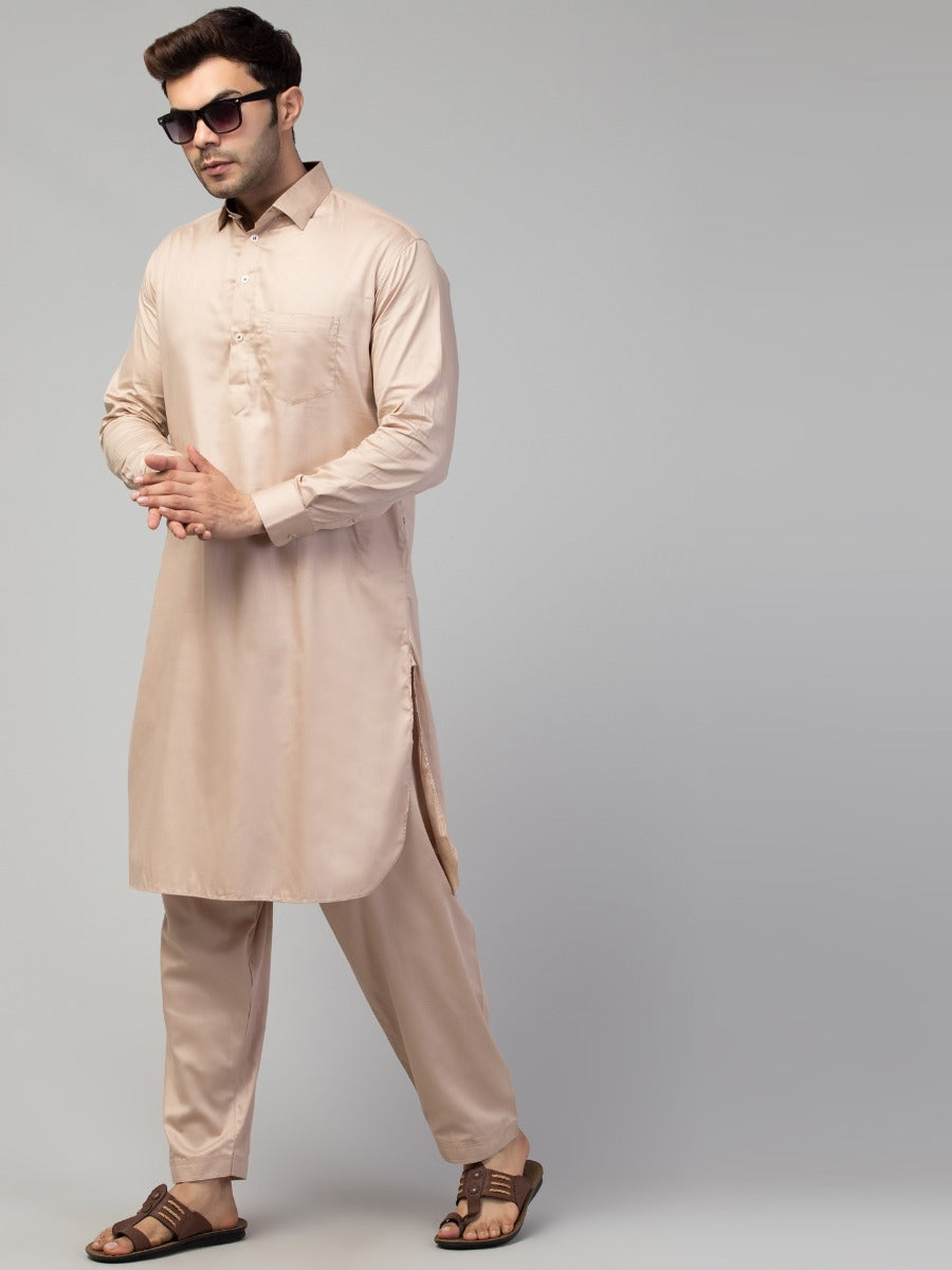 Stylish and Elegant Pathani Suit For Men In Satin Cotton Fabric