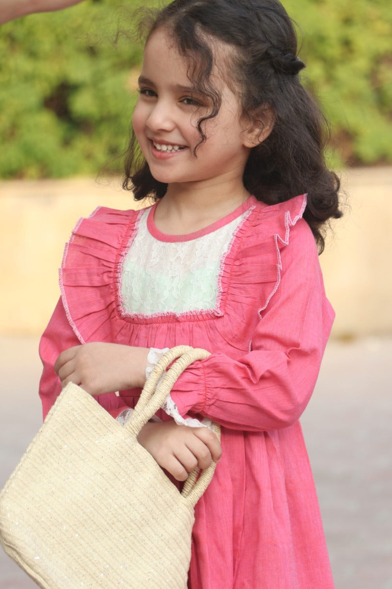 Stylish Designer Wear Dress for Girls in Cotton Fabric