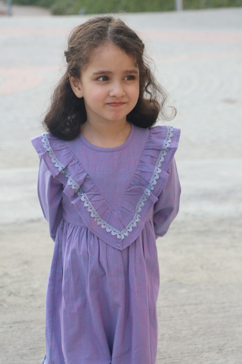 Designer Wear Frock Dress for Girls in Cotton Fabric