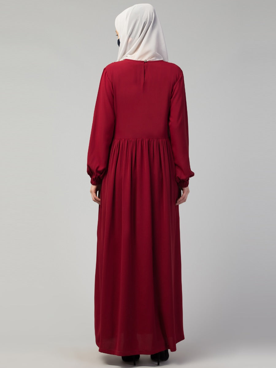 Closed Abaya With Gota Patti Work