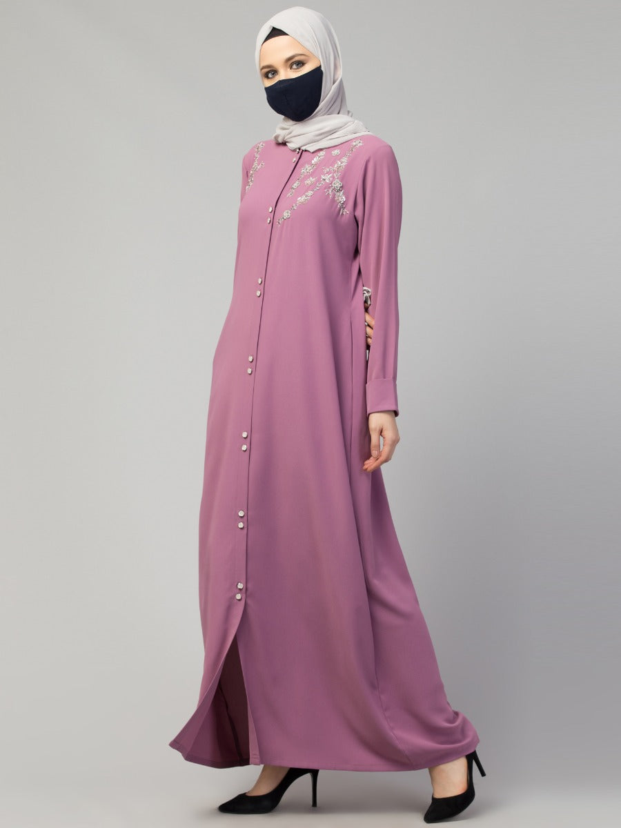 Designer Abaya With Handwork Embellishments