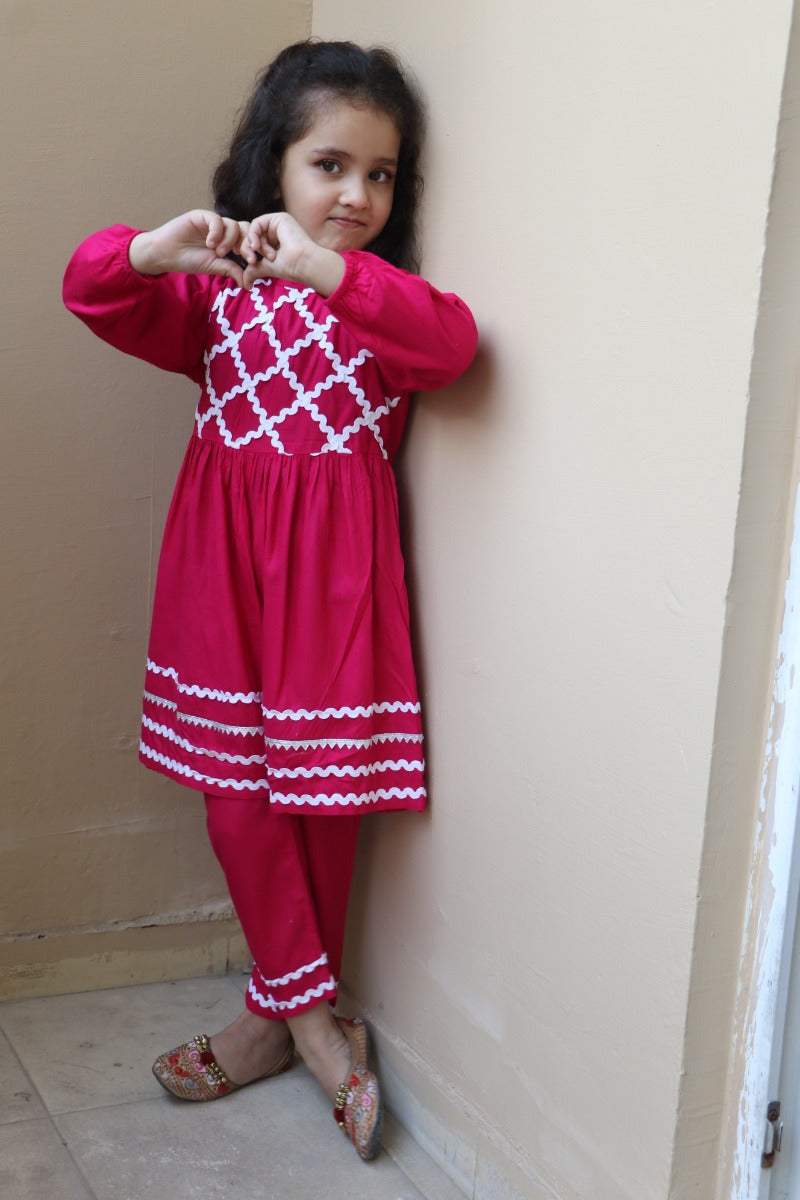 Beautiful Cord Set For Kids (girl) In Rayon Fabric