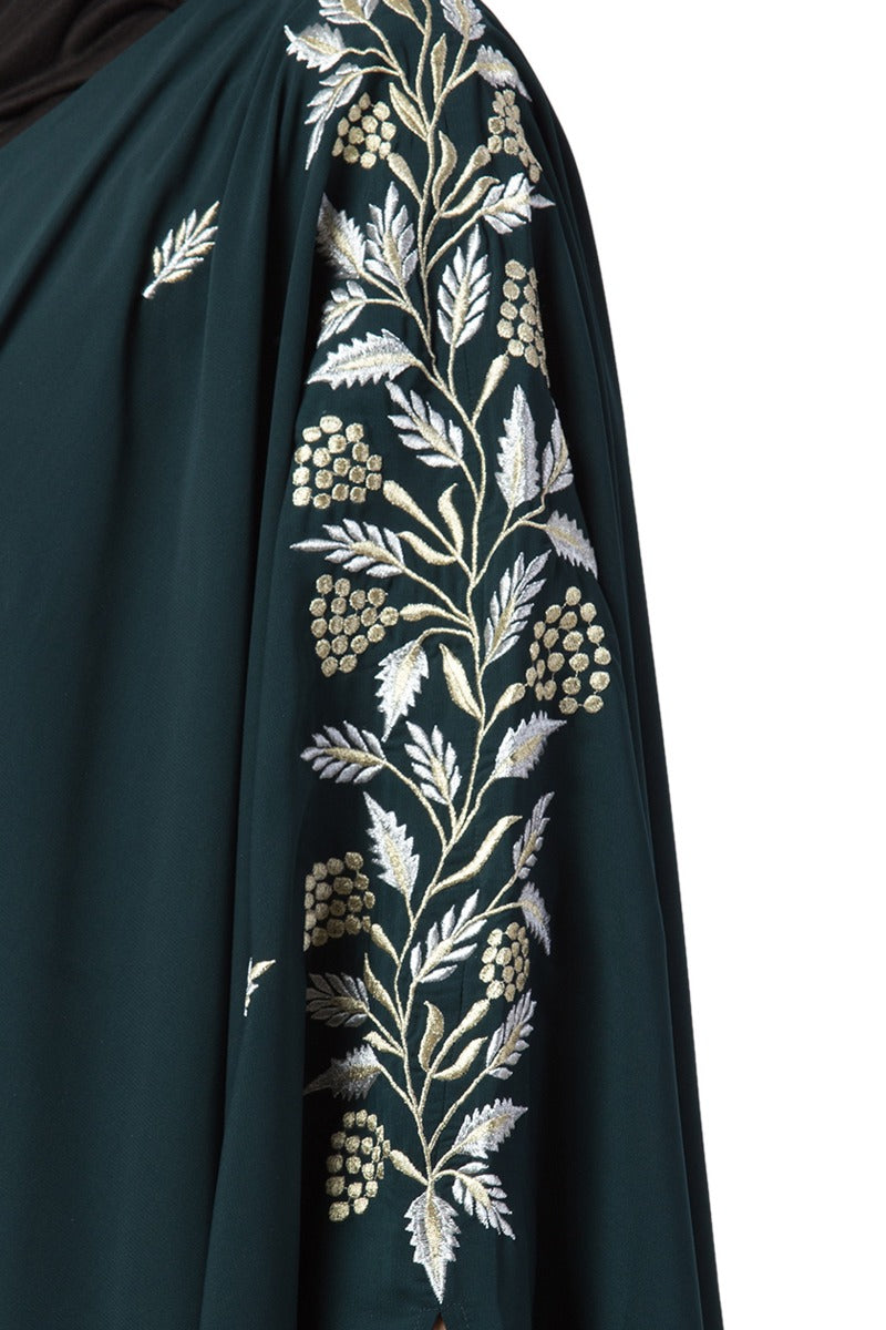 Mushkiya-Irani Kaftan With Floral Zari Work