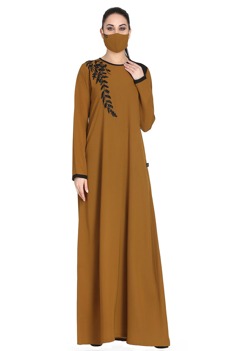 Mushkiya-Abaya Fit - Dress With Handwork Embellishments.