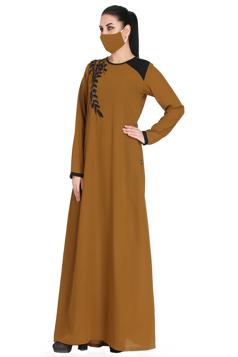 Mushkiya-Abaya Fit - Dress With Handwork Embellishments.