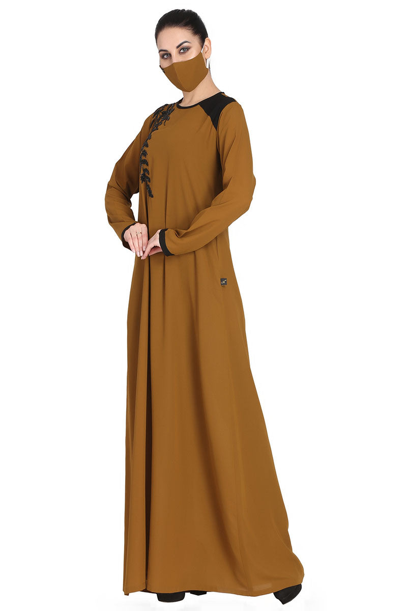 Mushkiya-Abaya Fit - Dress With Handwork Embellishments.