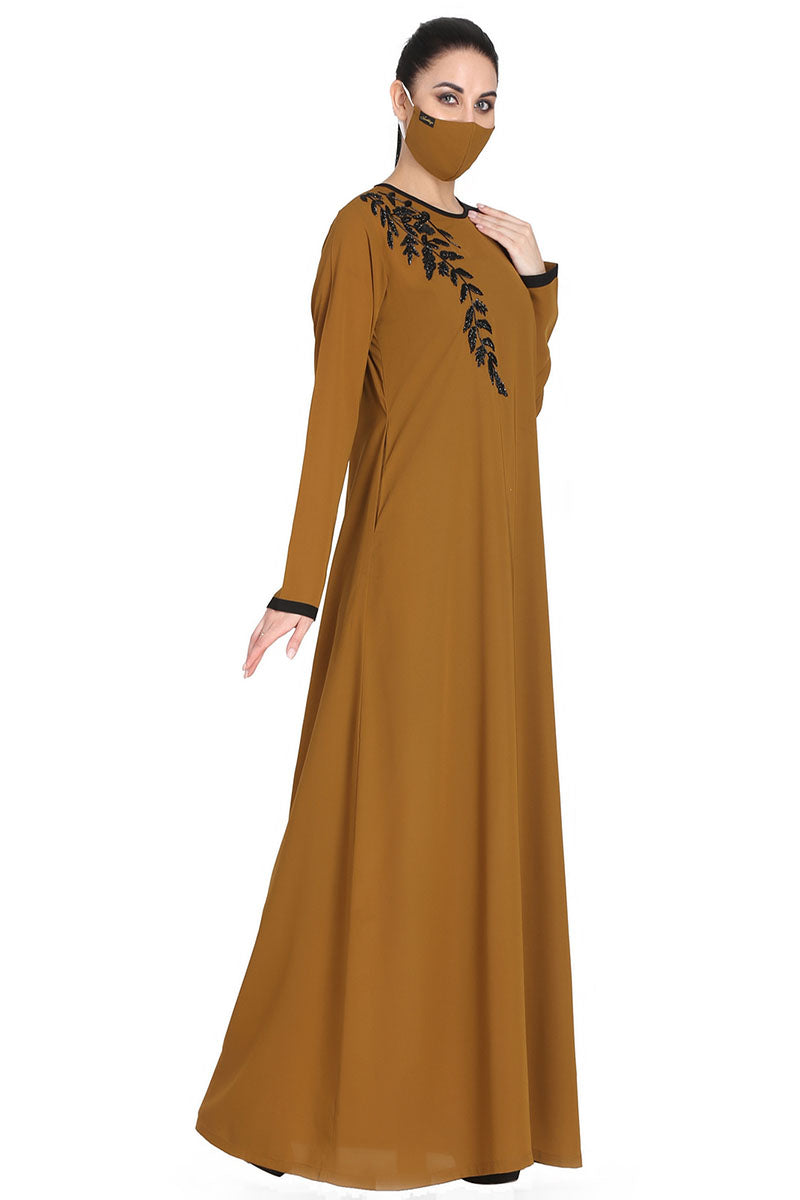 Mushkiya-Abaya Fit - Dress With Handwork Embellishments.