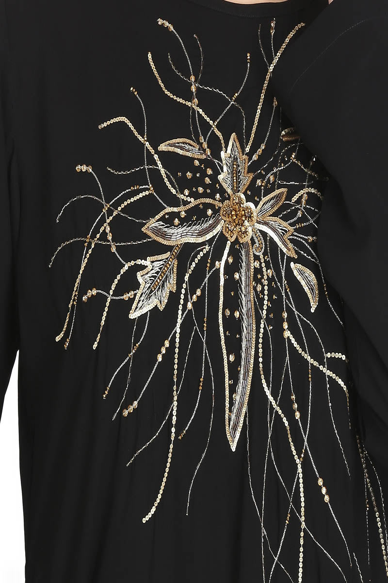 Mushkiya-Abaya Fit - Dress With Handwork Embellishments.