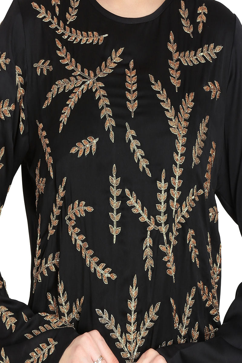 Mushkiya-Abaya Fit - Dress With Handwork Embellishments.