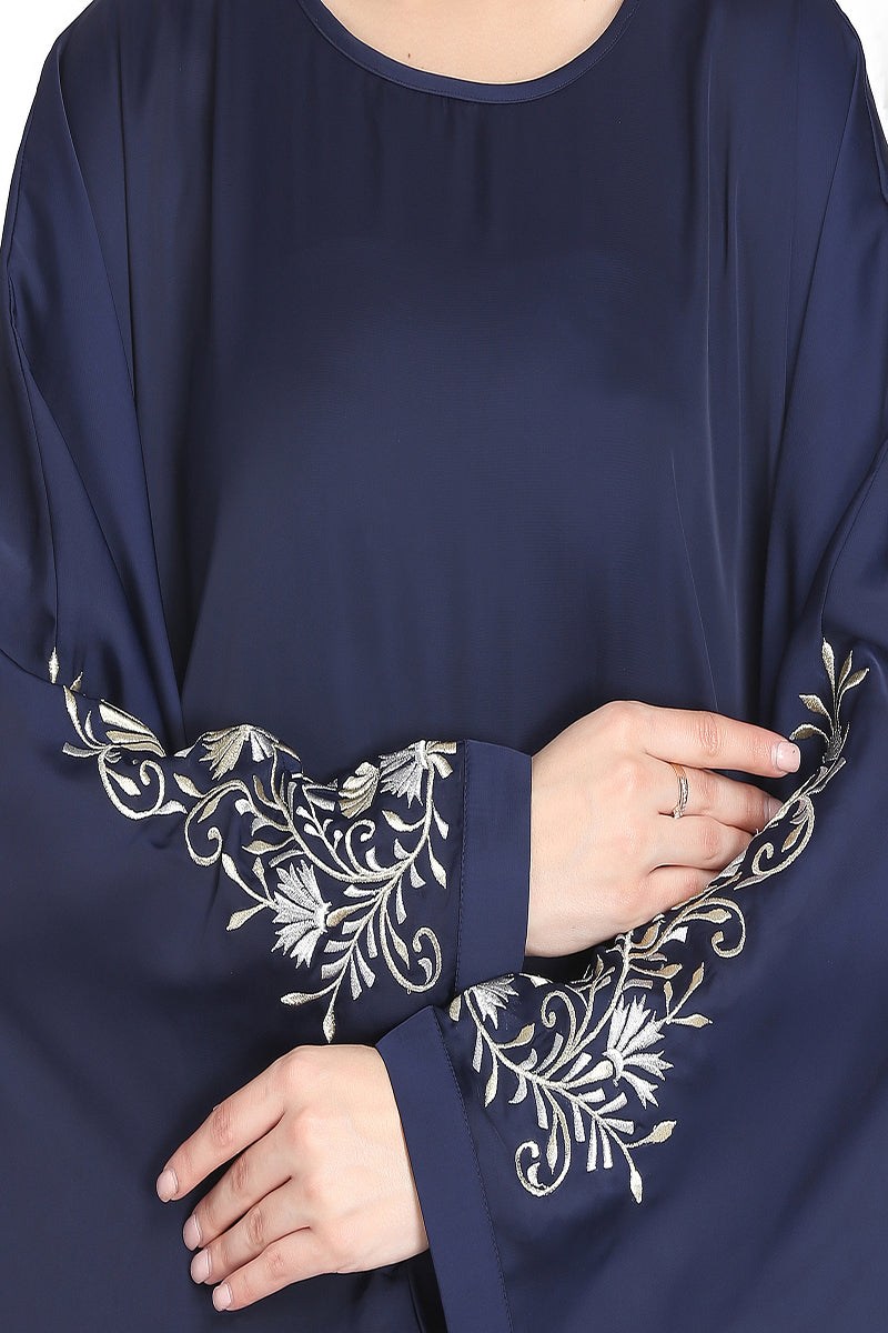 Mushkiya-Nida Kaftan With Embroidery On Sleeves.