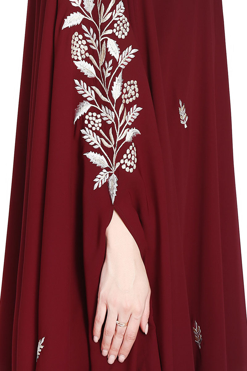 Mushkiya-Irani Kaftan With Floral Zari Work