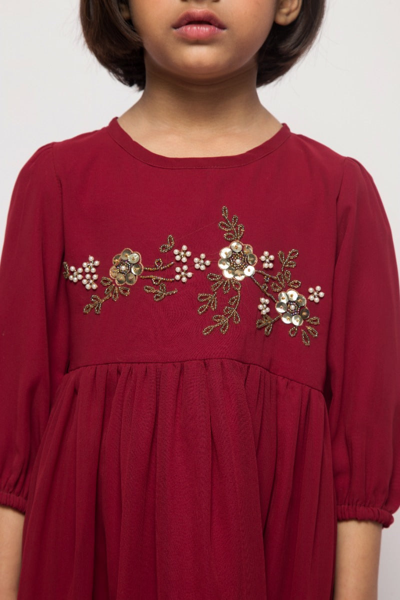 Midi Dress With Handwork Embellishments