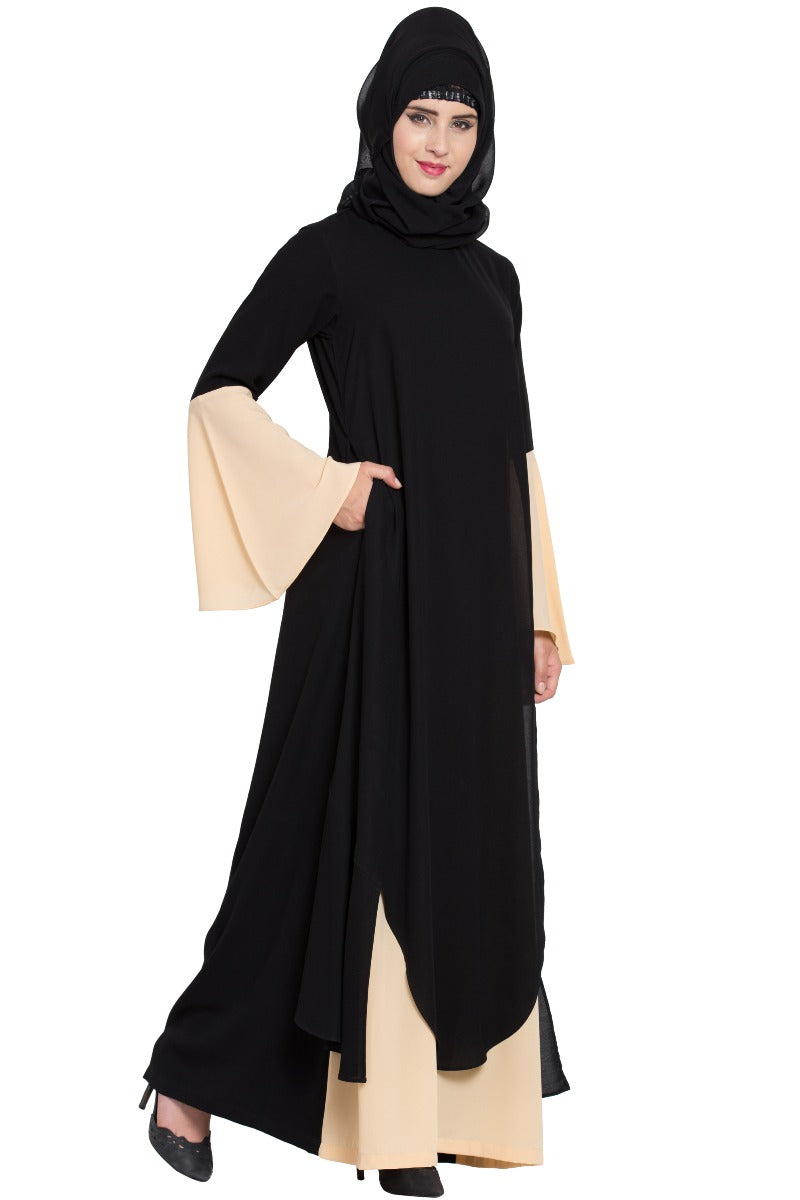 Mushkiya-Dual Layered Stylish Dress-Not An Abaya