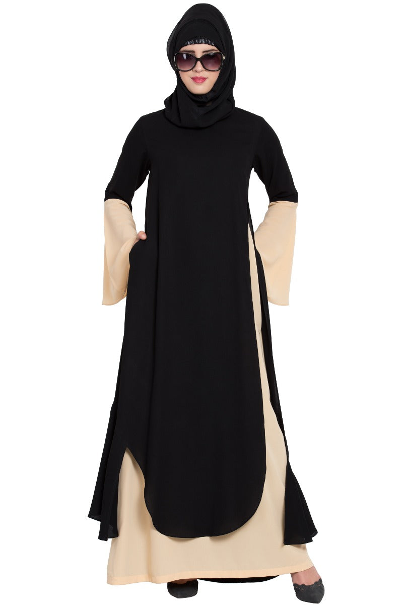 Mushkiya-Dual Layered Stylish Dress-Not An Abaya
