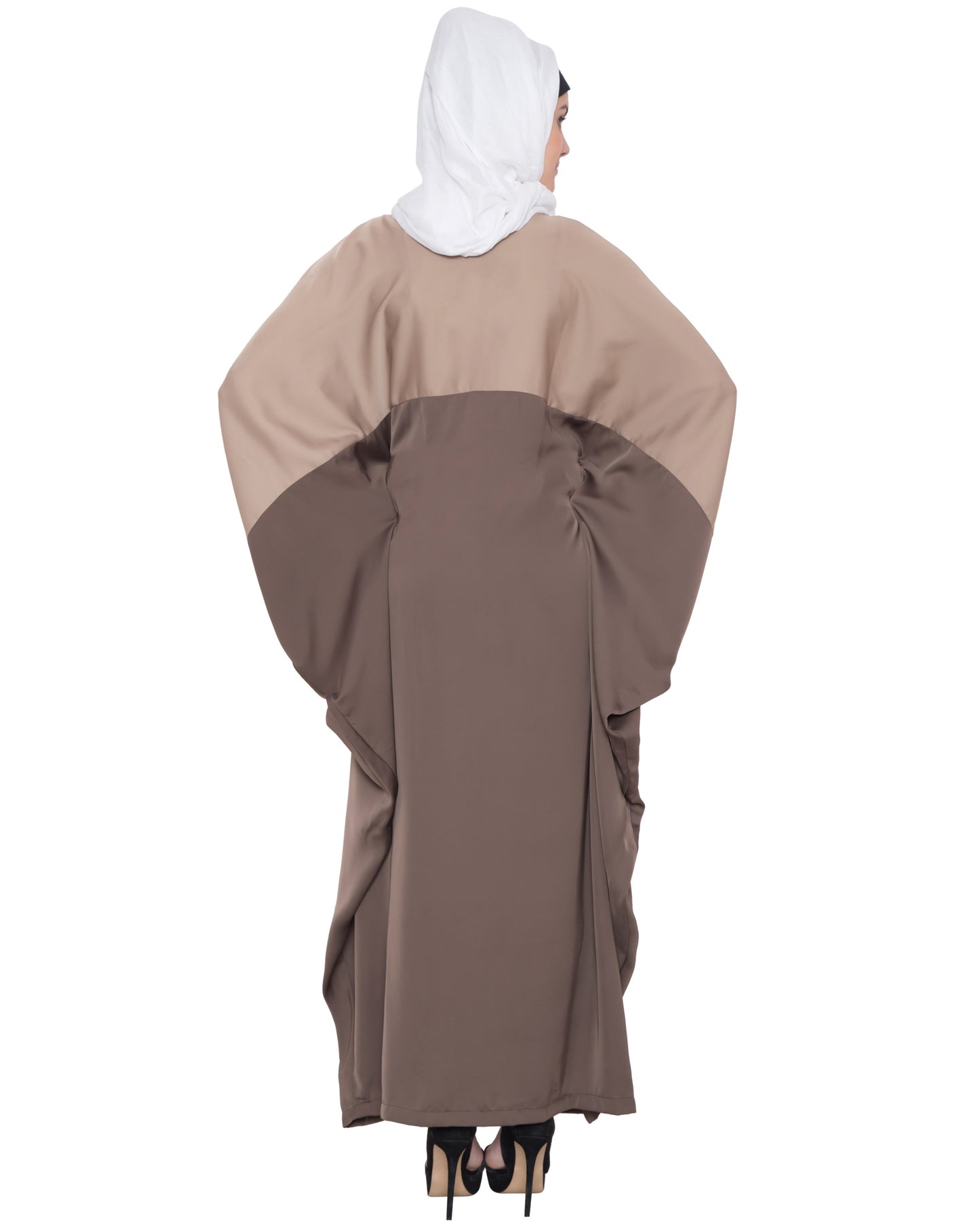 Dual Color-Brown & Beige Kaftan Abaya