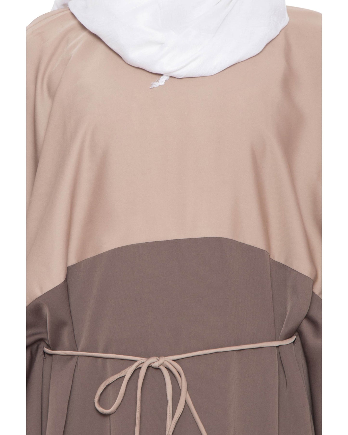 Dual Color-Brown & Beige Kaftan Abaya