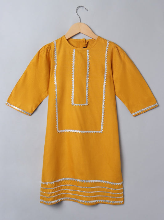 2 Pcs Suit For Girls In Rayon Fabric With Gota Patti Work