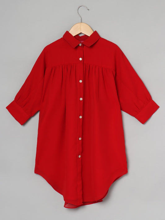 Loose Fit Tunic For Girls In Georgette Fabric With Lining