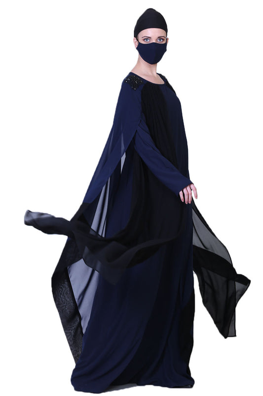 Latest Design Of Dual Color Dress With A Matching Hijab