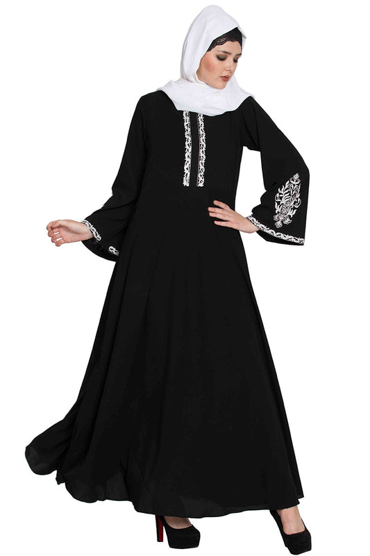 Embridered Abaya With Umbrella Flare