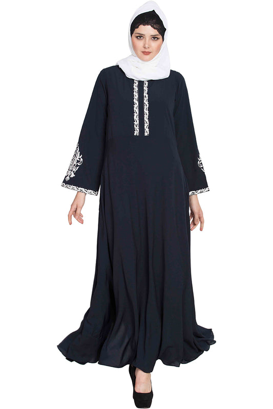 Embridered Abaya With Umbrella Flare