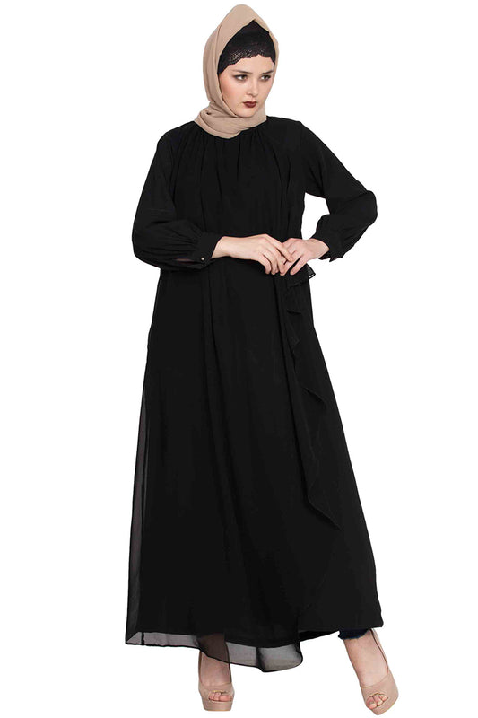 Beautiful Abaya With Attached Georgette Layer