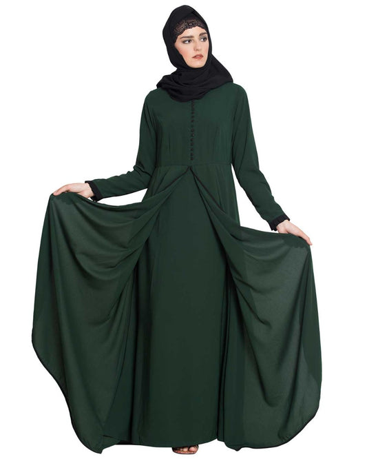 Multi Layer Dress With Loop Buttons - Not An Abaya