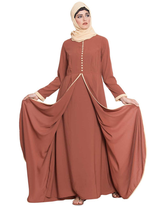 Multi Layer Dress With Loop Buttons - Not An Abaya