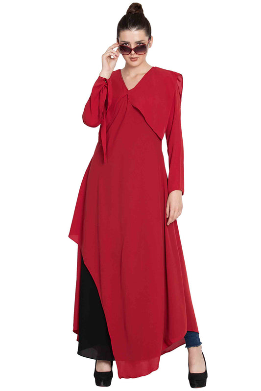 Elegant Dress With Multiple Detailings - Not An Abaya