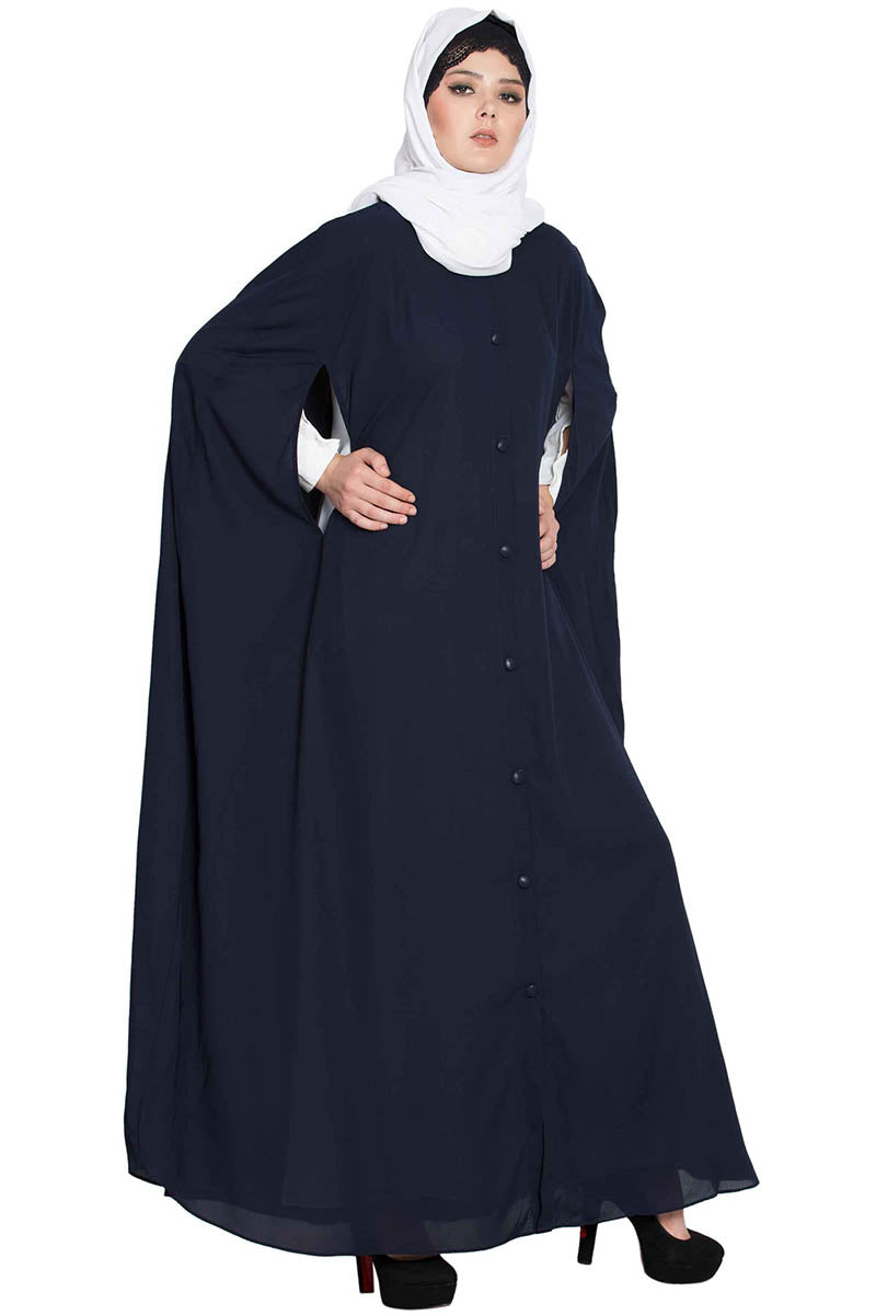 Casual Long Dress And A Long Cape Combo- Not An Abaya