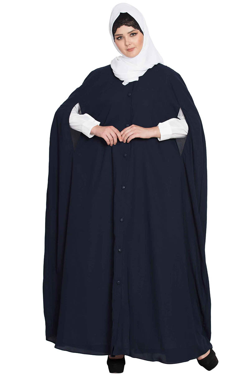 Casual Long Dress And A Long Cape Combo- Not An Abaya