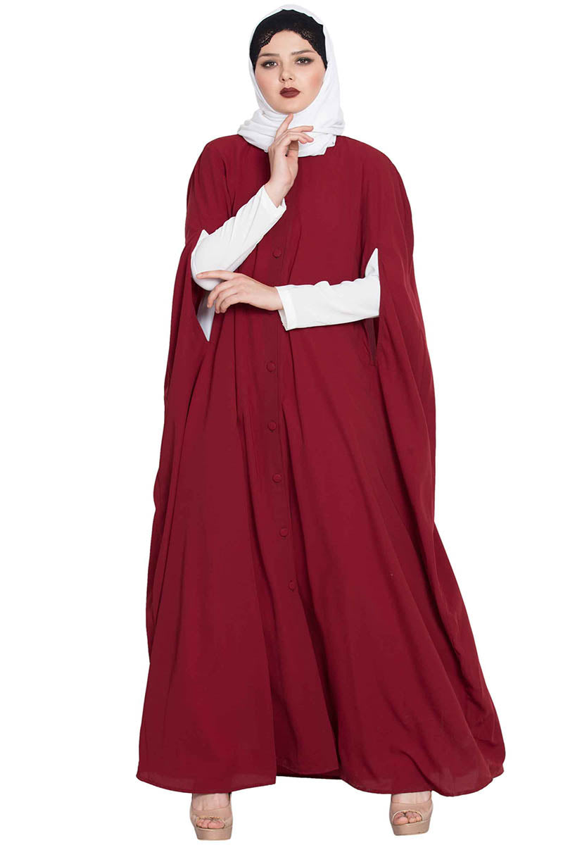 Casual Long Dress And A Long Cape Combo- Not An Abaya