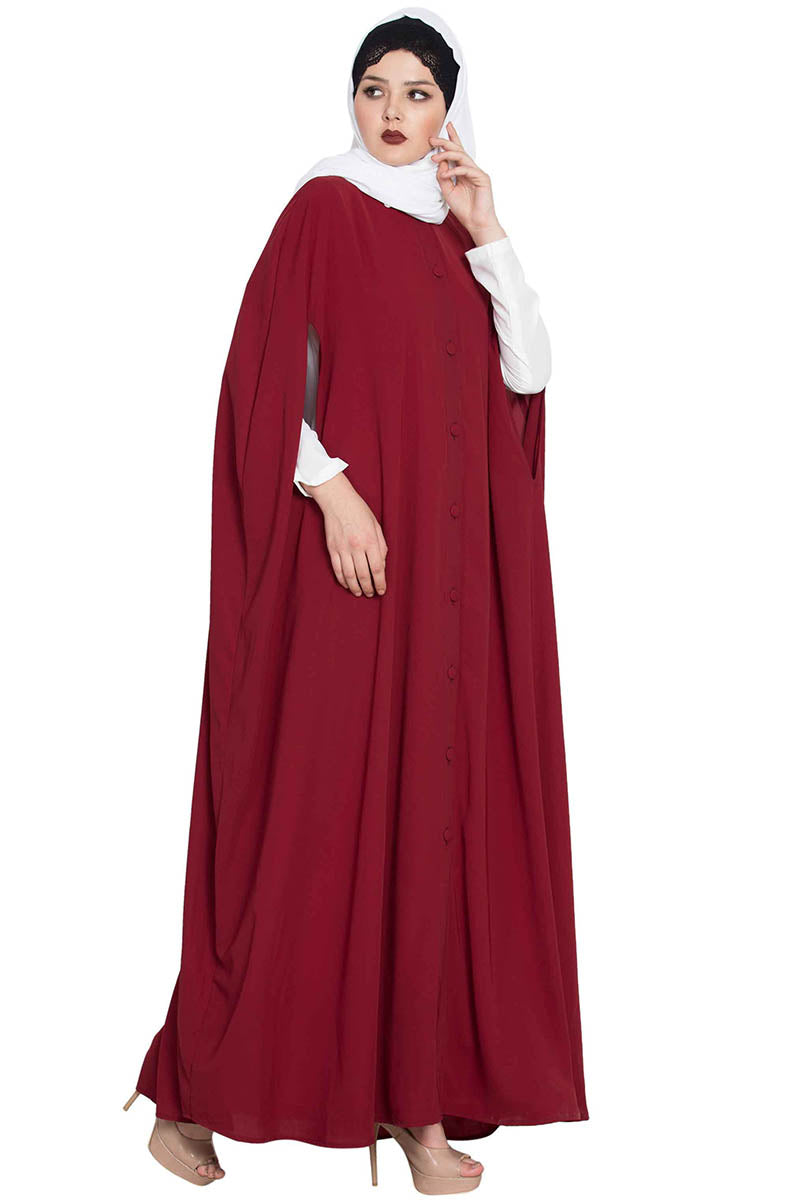 Casual Long Dress And A Long Cape Combo- Not An Abaya