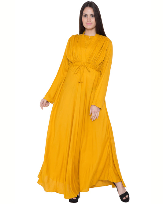Modest Dress For Muslim Woman-Mustard