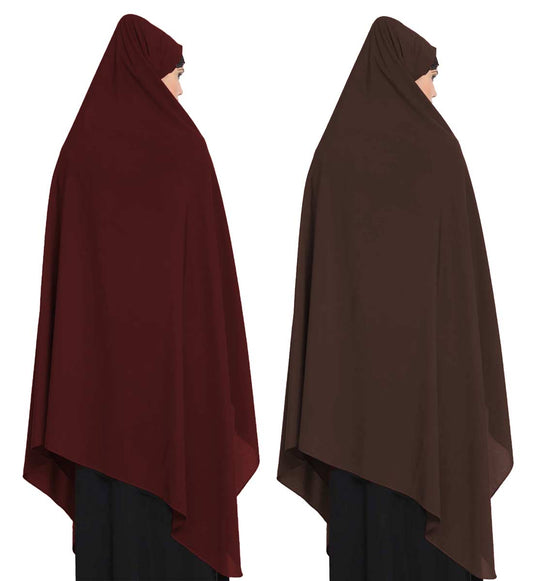 Irani ChadarTwo Pieces Combo-Rida Hijab with Detachable Nose Piece-Made in Nida Matt