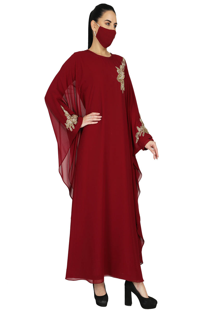 Occasion Wear Modest Garment With Handwork Embellishments.