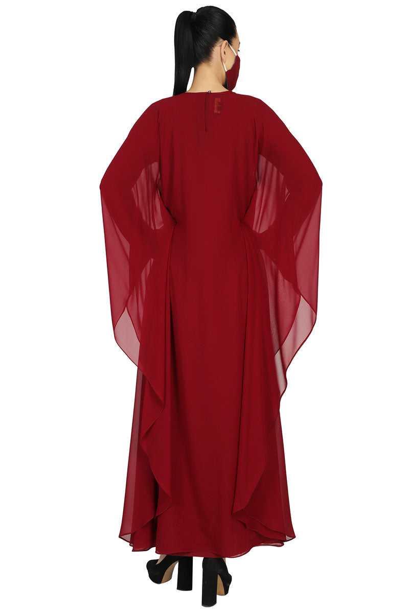 Occasion Wear Modest Garment With Handwork Embellishments.