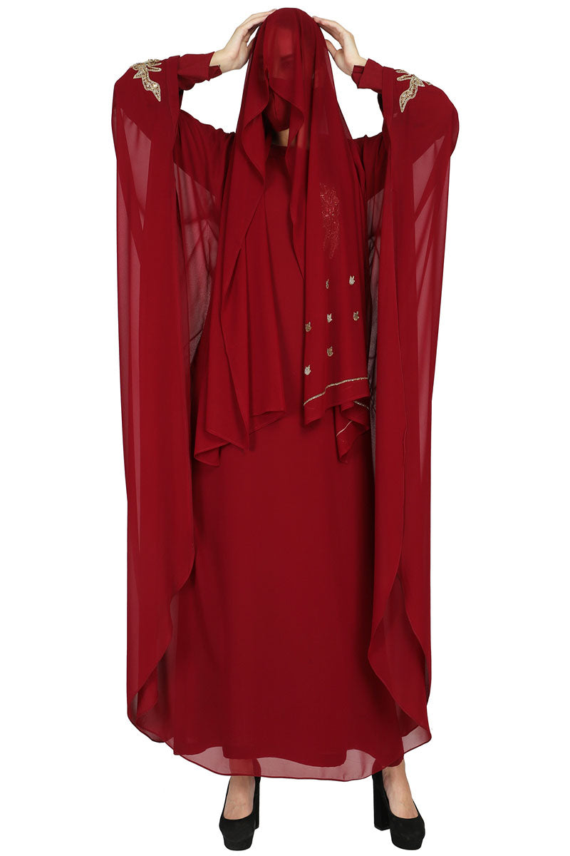 Occasion Wear Modest Garment With Handwork Embellishments.