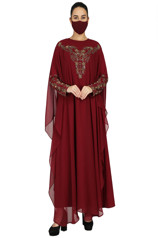 Occasion Wear Modest Garment With Handwork Embellishments.