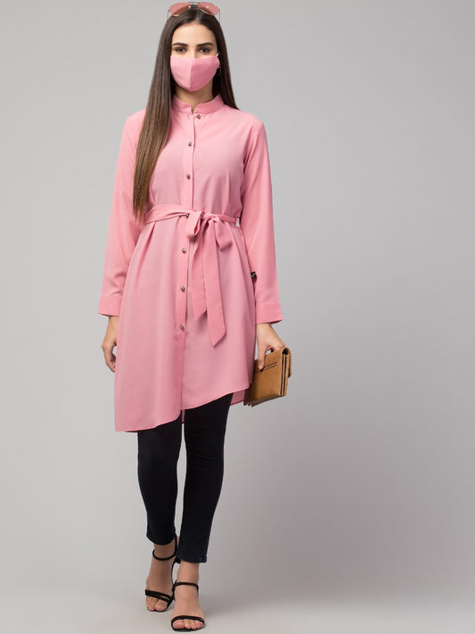 Front Open Tunic With Matching Belt.