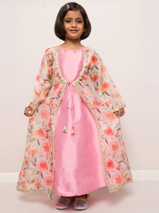 Organza Shrug With Inner Dress- 2 Pcs Set