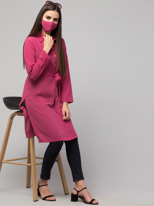 Front Open Tunic With Matching Belt.