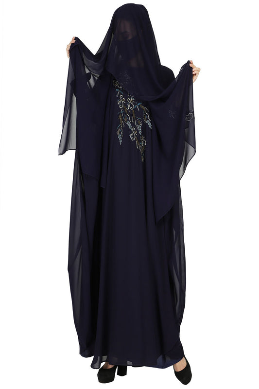 Occasion Wear Modest Garment With Handwork Embellishments.